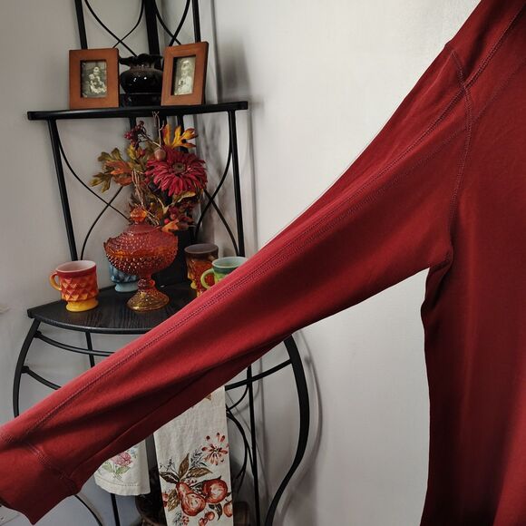 TOMMY BAHAMA Half-Zip Cotton Pullover Large Men's Red Cotton Long Sleeve Shirt - Picture 5 of 7